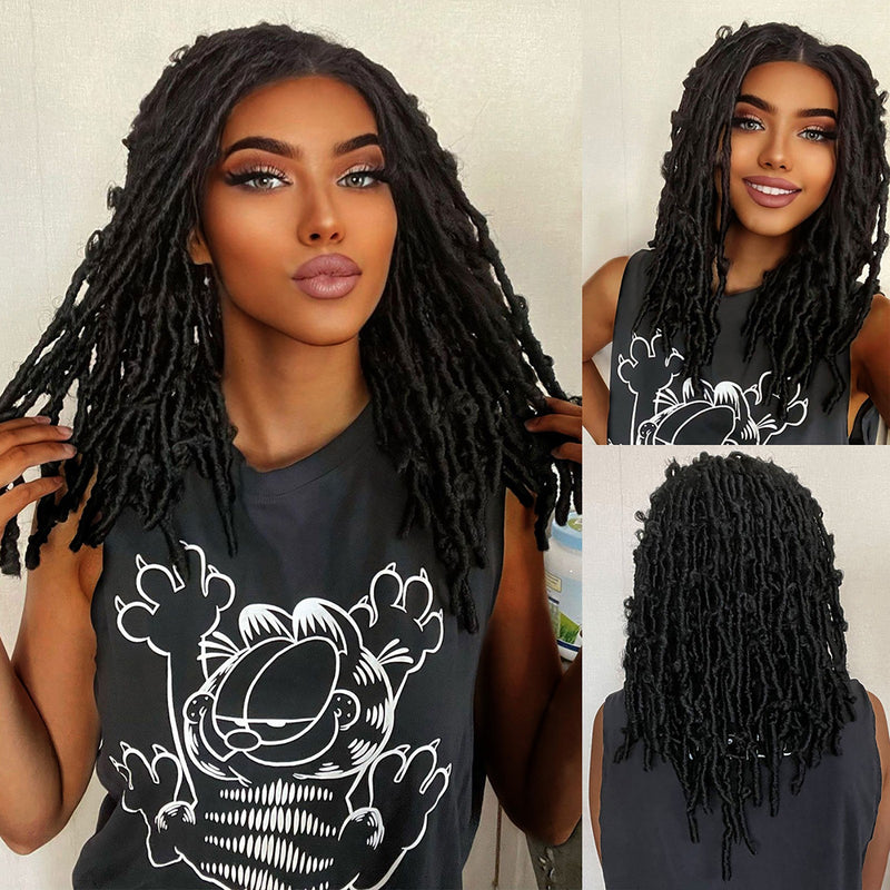 13*3 lace front wig 20inch long popular black braided wig for black women &1pc wigcap hot selling wig | G1905203