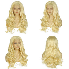 13*2 synthetic lace front wig high quality low price blonde wig for  women&1pc wigcap|G1905241