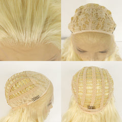 13*2 synthetic lace front wig high quality low price blonde wig for  women&1pc wigcap|G1905241