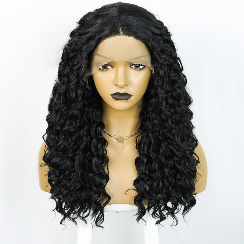 13*1 synthetic lace front wig high quality low price 1B black wig for women &1pc wigcap | G1905421C