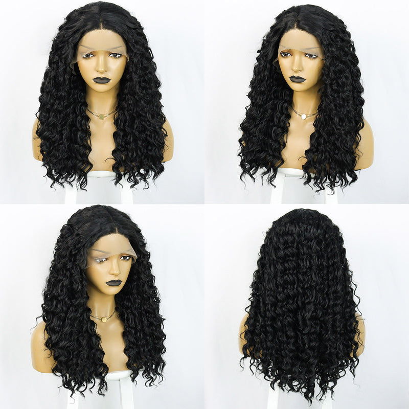 13*1 synthetic lace front wig high quality low price 1B black wig for women &1pc wigcap | G1905421C