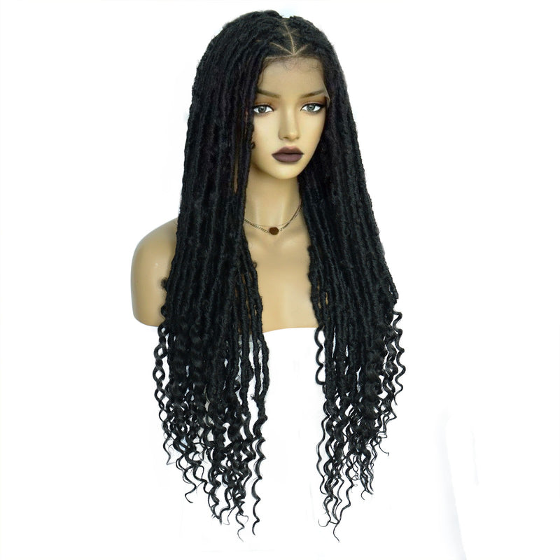 30 Inch braid lace wig Heat Resistant Long Hair Wigs new hot sale for women black wig | G1905453