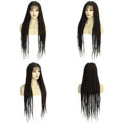 36inch long black and brown braided full lace wig for black women with 1pc wigcap | G1905454