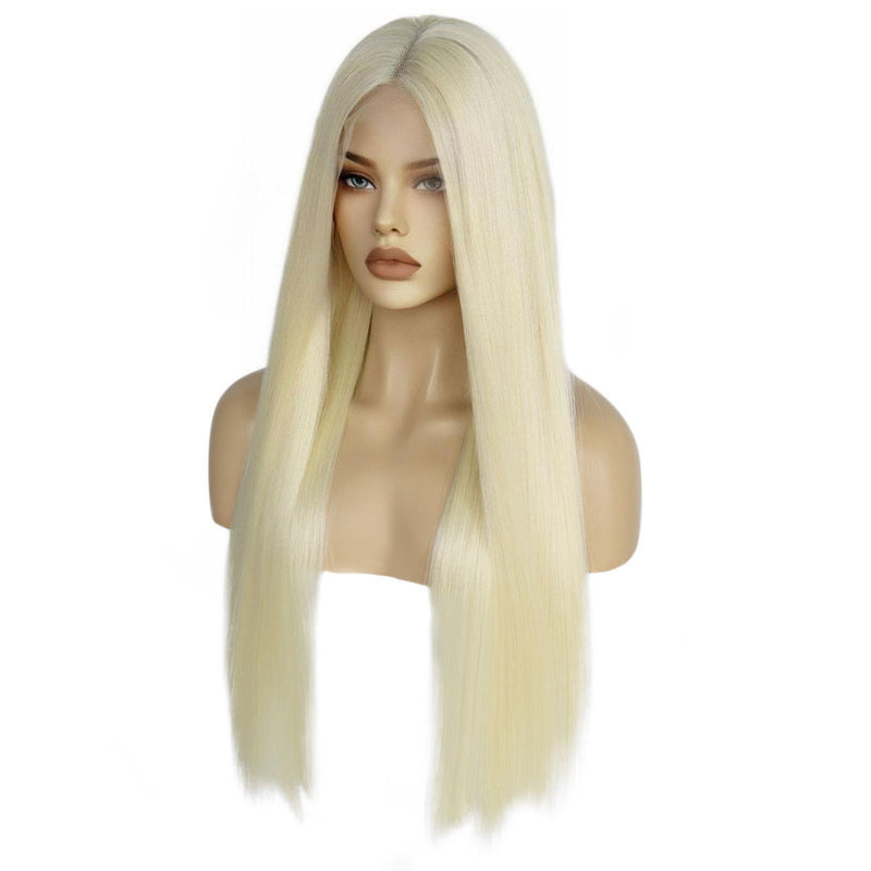 13*6 synthetic lace front wig 613# blonde straight hair for women &1pc wigcap | G1905790