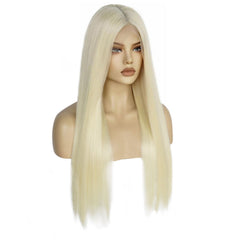 13*6 synthetic lace front wig 613# blonde straight hair for women &1pc wigcap | G1905790