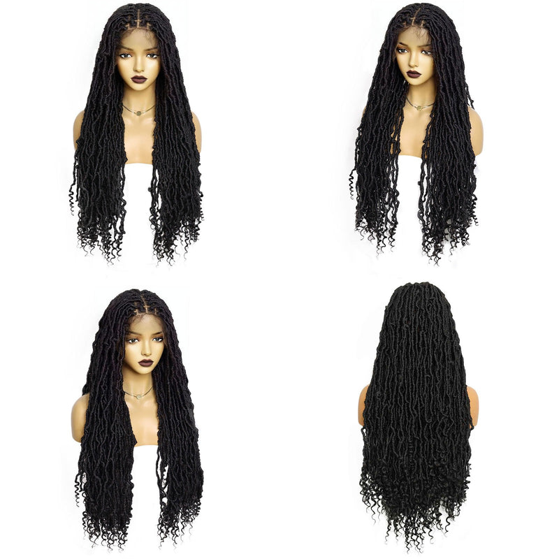 10*5 Lace Front Wigs Long Natural Hair braid wig black 36inch for black women with 1pc wigcap | G1905808