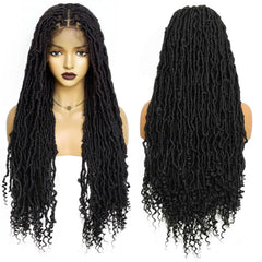 10*5 Lace Front Wigs Long Natural Hair braid wig black 36inch for black women with 1pc wigcap | G1905808