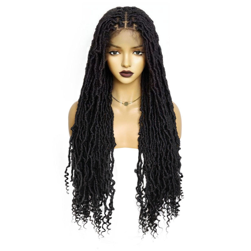 10*5 Lace Front Wigs Long Natural Hair braid wig black 36inch for black women with 1pc wigcap | G1905808