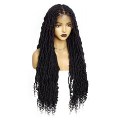 10*5 Lace Front Wigs Long Natural Hair braid wig black 36inch for black women with 1pc wigcap | G1905808