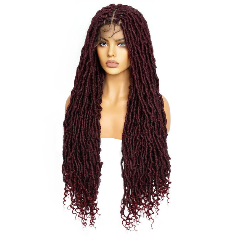 10*5 Lace front wig 36inch super long red braided wig for black women &1pc wigcap | G1905811