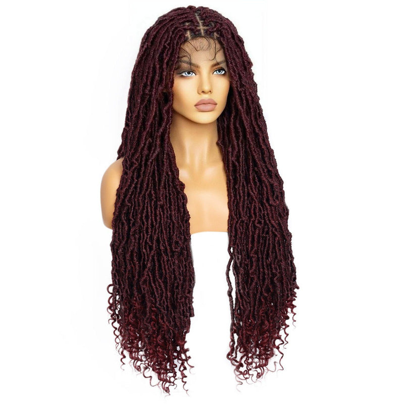 10*5 Lace front wig 36inch super long red braided wig for black women &1pc wigcap | G1905811