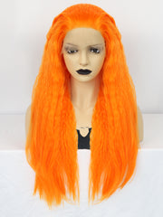 13*3 Curly Orange Synthetic Lace Front Wig | G1808608 - Anogol