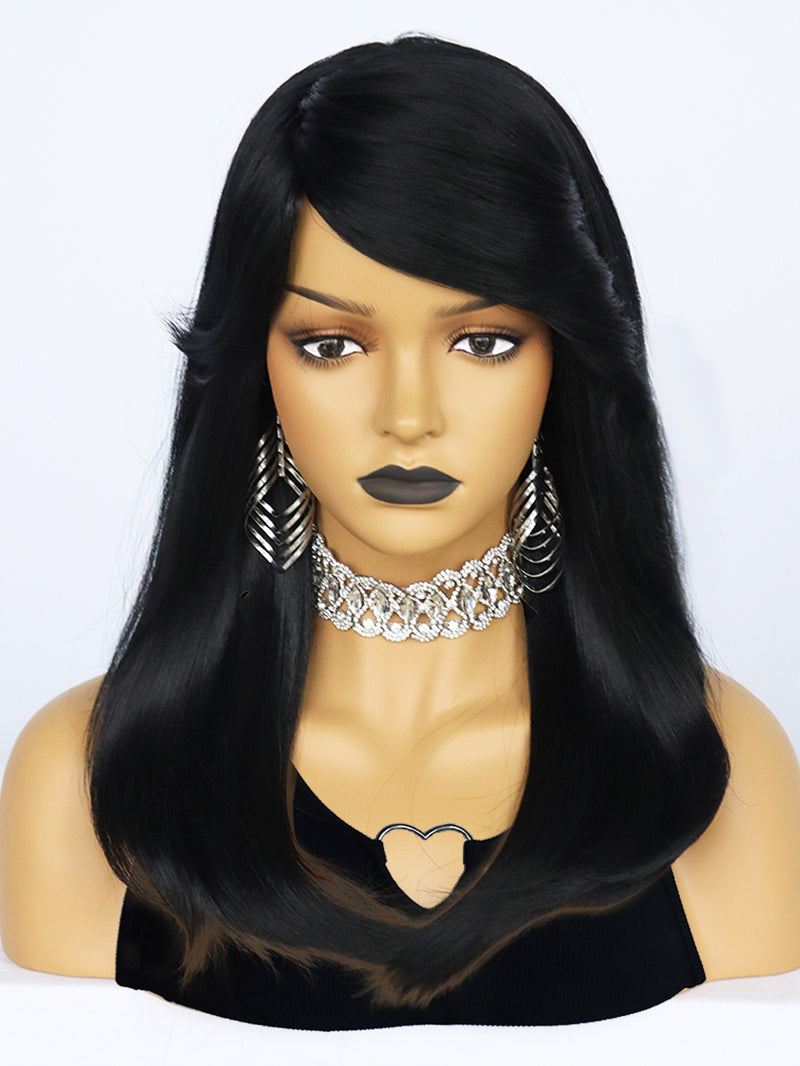 20 inches Straight Black Synthetic Wigs | FU2031747 - Anogol