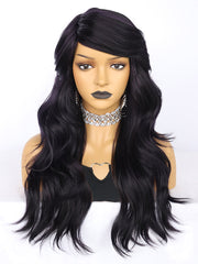 25 inch Wavy Black Synthetic Wigs for Women | FU2031710 - Anogol