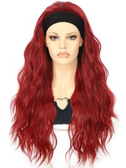 26 inch Glueless Red Wavy Headband Wigs for Women | DM203617 - Anogol