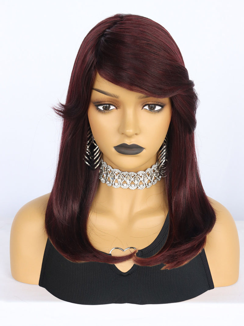 21 inches Straight Wine Red Synthetic Wigs | FU2031714 - Anogol