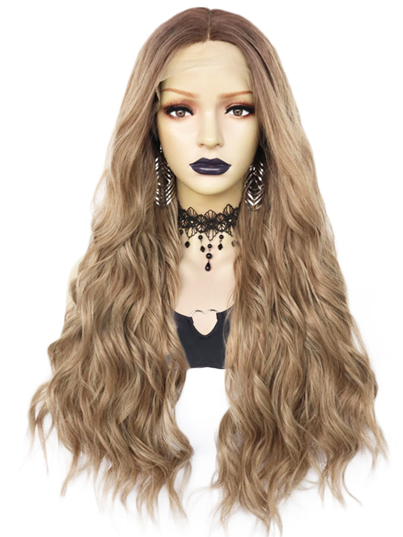 13*1 T Shape Wavy Blonde Lace Front Wig | G1904849C - Anogol