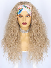 26 inch Headband Wigs Synthetic Long Wavy Ash Blonde Wigs for Women | DM203622 - Anogol