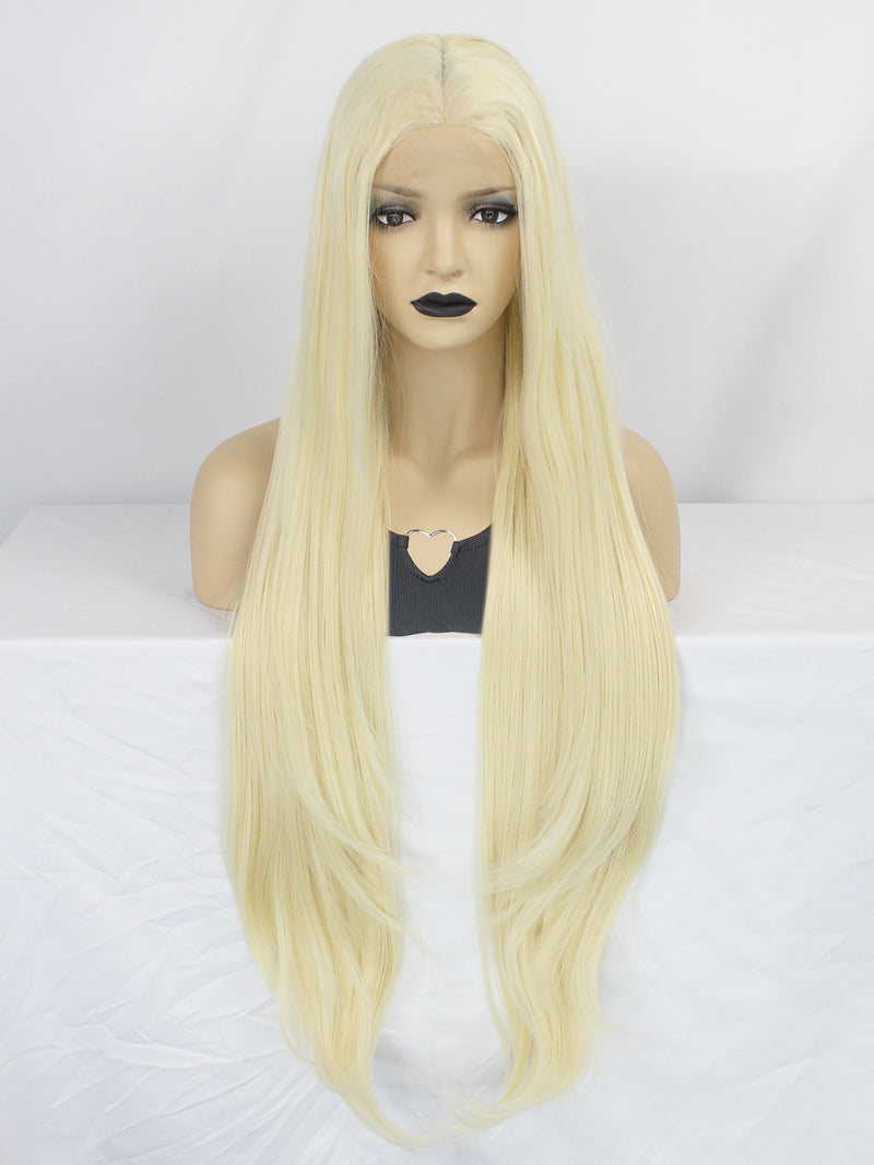 13*1 T Shape Long Straight Blonde Synthetic Lace Front Wig | G1901640C - Anogol