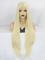 13*1 T Shape Long Straight Blonde Synthetic Lace Front Wig | G1901640C - Anogol