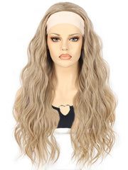 26 inch Headband Wigs Synthetic Long Wavy Ash Blonde Wigs | DM203620 - Anogol