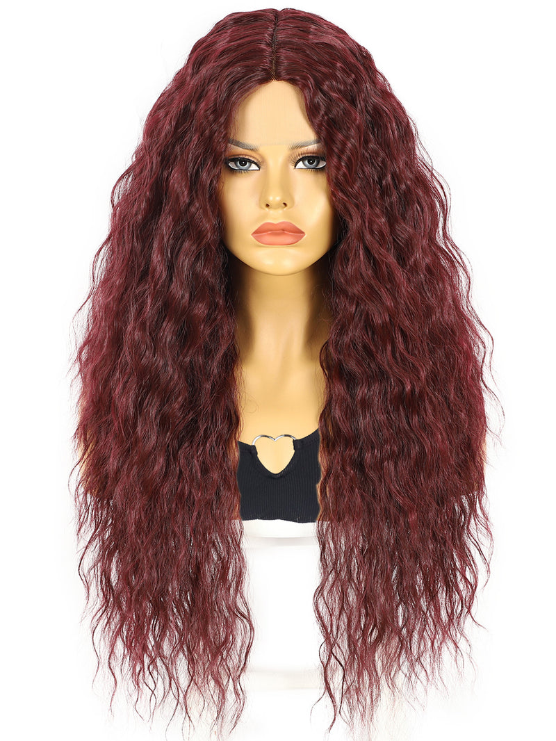 13*1 Copper Red Curly Synthetic Lace Front Wig for Women| FU1905035C - Anogol