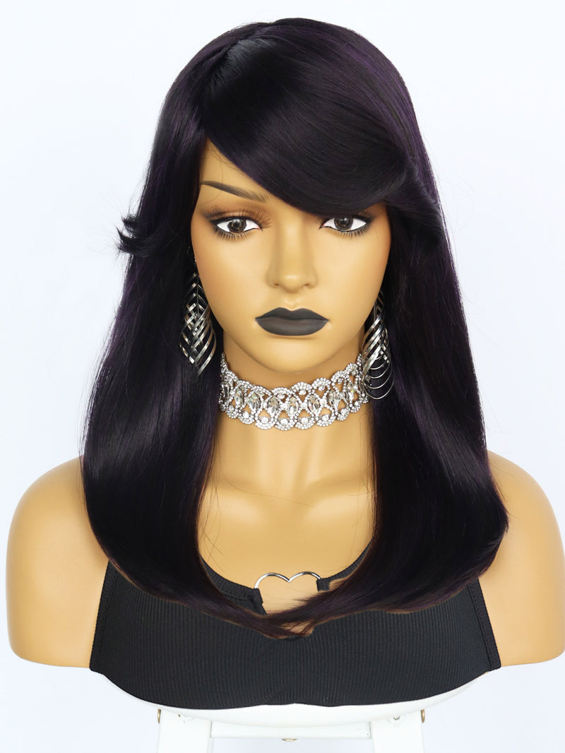 20 inches Straight Black Synthetic Wigs | FU2031715 - Anogol