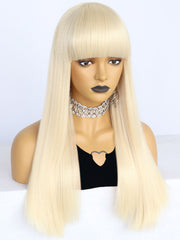 26 inches Straight Blonde Synthetic Wigs with Bangs | FU2031732 - Anogol