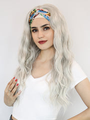 26 inch Long Body Wave Gray Silver Headband Wigs for Women | DM203619 - Anogol