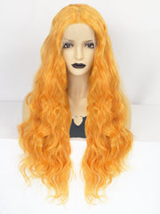 13*1 T Shape Curly Orange Synthetic Lace Front Wig | G1904968 - Anogol