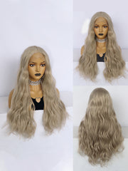 13*1 Wavy Blonde Lace Front Wig Synthetic Hair | G1901634C - Anogol