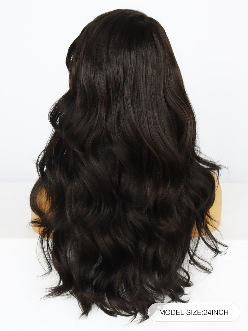 24 inch Wavy Black Synthetic Wigs for Women | FU2031716 - Anogol