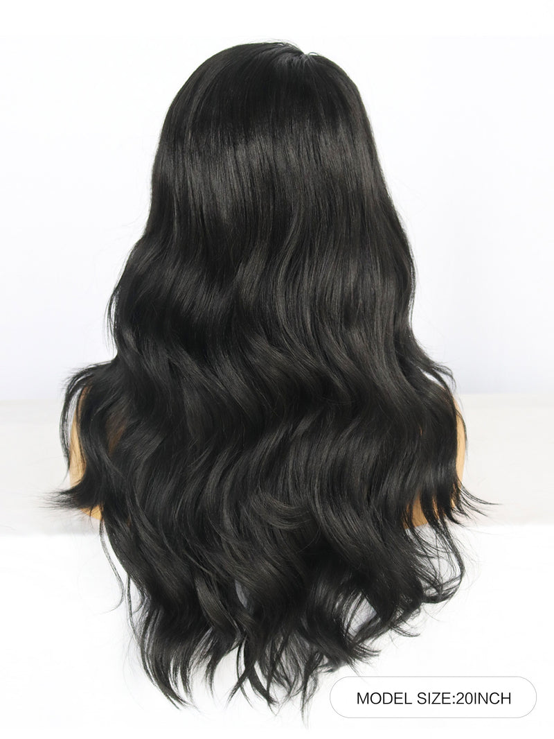 20 inch Wavy Black Synthetic Wigs for Women | FU2031745 - Anogol