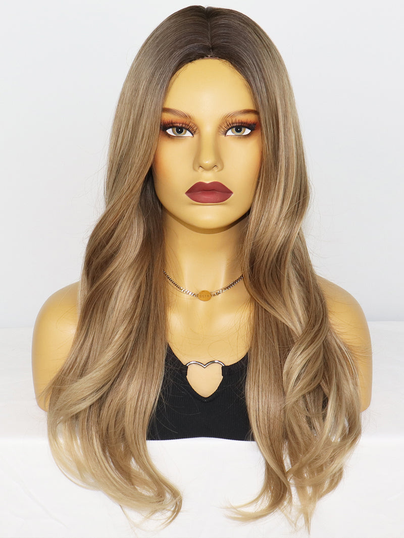 Long Wavy Synthetic Hair Ombre Blonde Wig for Women | LC277-3 - Anogol