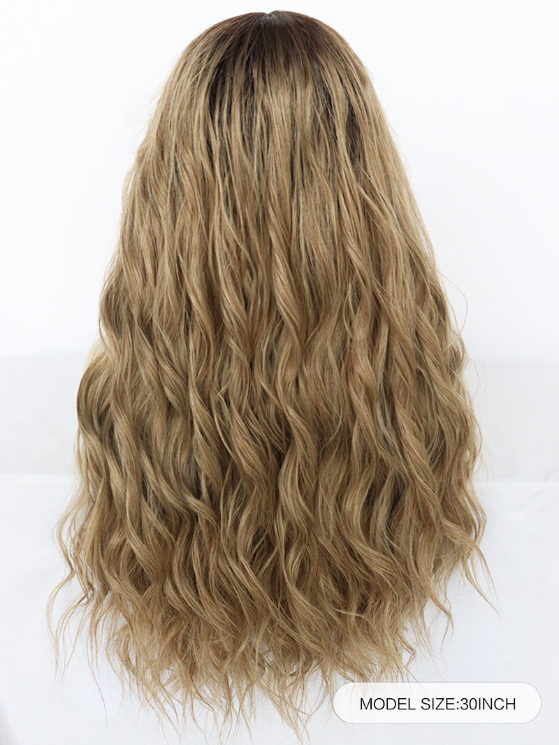 13*1 T Shape Wavy Blonde Lace Front Wig | G1904849C - Anogol