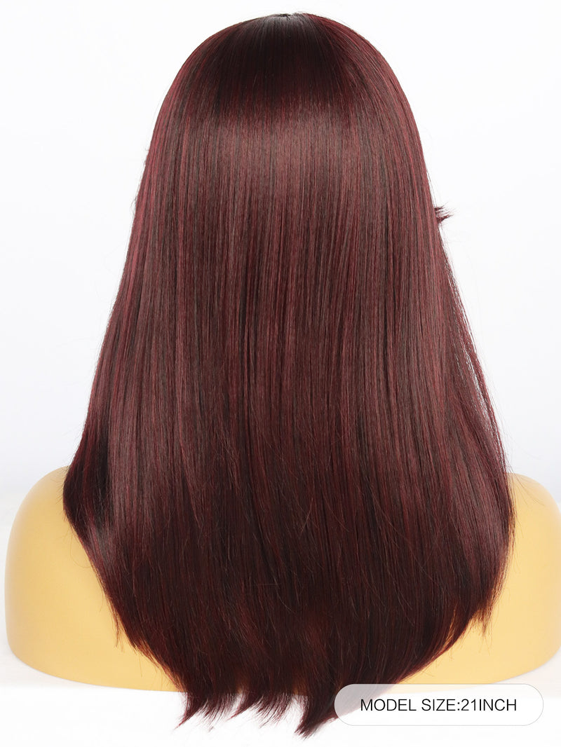 21 inches Straight Wine Red Synthetic Wigs | FU2031714 - Anogol