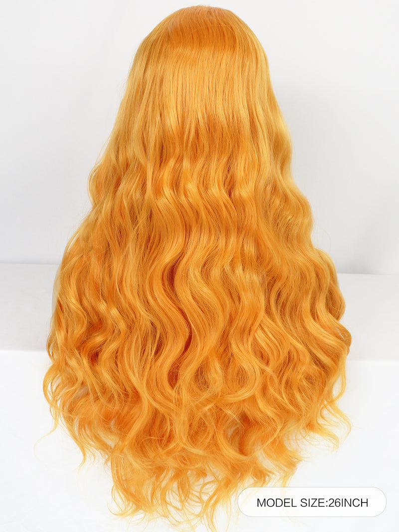 13*1 T Shape Curly Orange Synthetic Lace Front Wig | G1904968 - Anogol