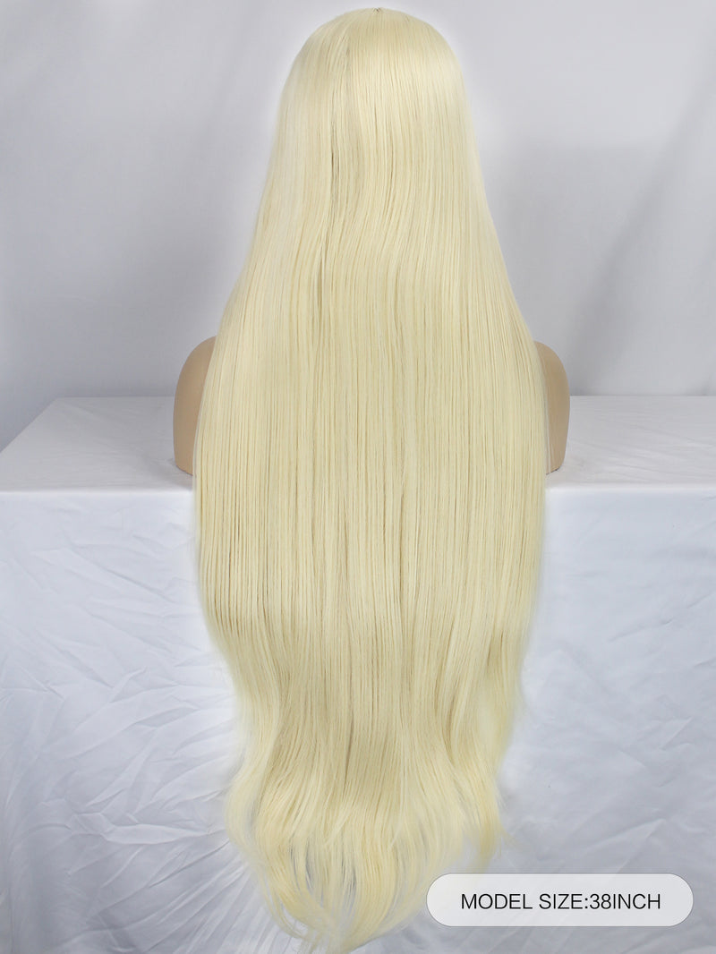 13*1 T Shape Long Straight Blonde Synthetic Lace Front Wig | G1901640C - Anogol