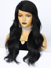 25 inch Wavy Black Synthetic Wigs for Women | FU2031709 - Anogol