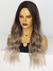 Long Wavy Ombre Brown Blonde Synthetic Wigs for Women| LC179-5 - Anogol