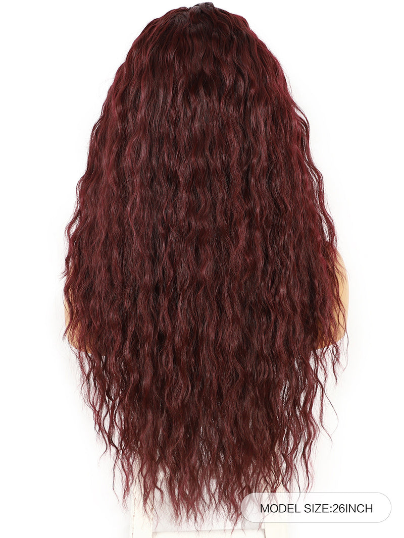 13*1 Copper Red Curly Synthetic Lace Front Wig for Women| FU1905035C - Anogol