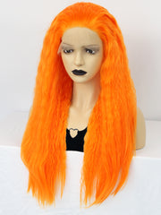 13*3 Curly Orange Synthetic Lace Front Wig | G1808608 - Anogol