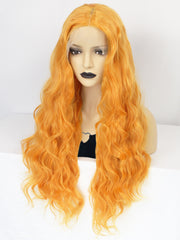 13*1 T Shape Curly Orange Synthetic Lace Front Wig | G1904968 - Anogol