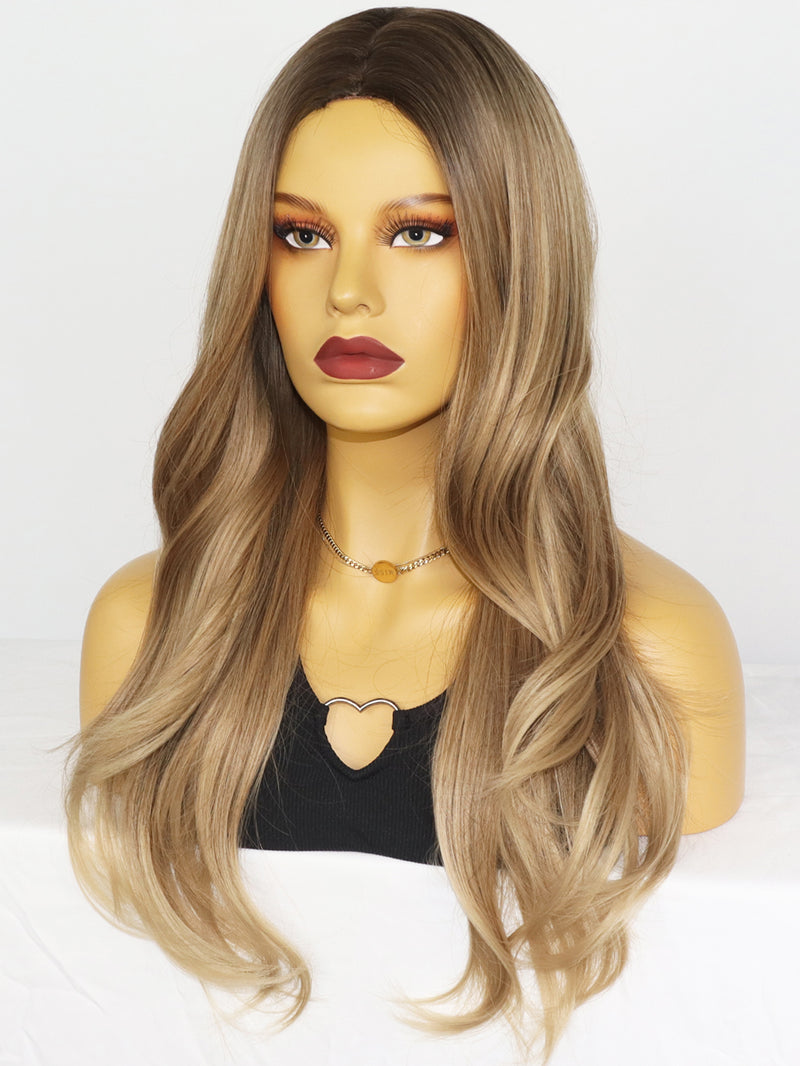 Long Wavy Synthetic Hair Ombre Blonde Wig for Women | LC277-3 - Anogol