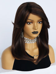 20 inches Straight 2 Tone Black and Brown Synthetic Wigs | FU2031721 - Anogol