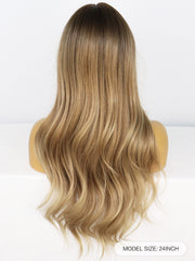 Long Wavy Synthetic Hair Ombre Blonde Wig for Women | LC277-3 - Anogol