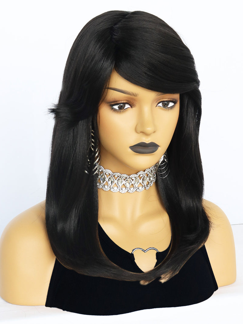 20 inches Straight Black Synthetic Wigs | FU2031746 - Anogol