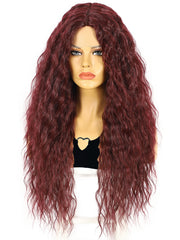 13*1 Copper Red Curly Synthetic Lace Front Wig for Women| FU1905035C - Anogol