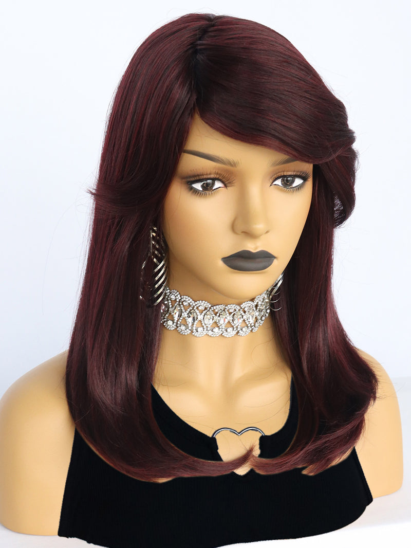 21 inches Straight Wine Red Synthetic Wigs | FU2031714 - Anogol