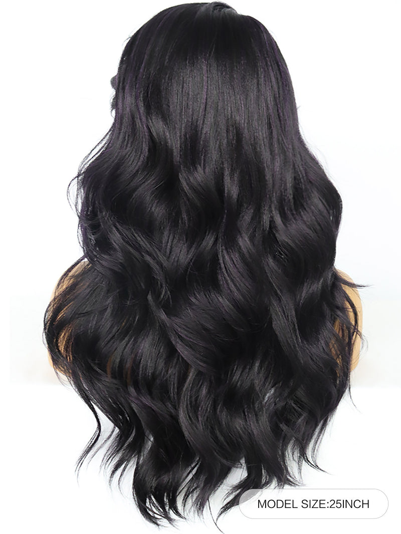 25 inch Wavy Black Synthetic Wigs for Women | FU2031710 - Anogol